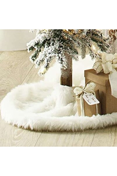 zola Christmas tree mat, fluffy white, velcro fastening, 90 cm