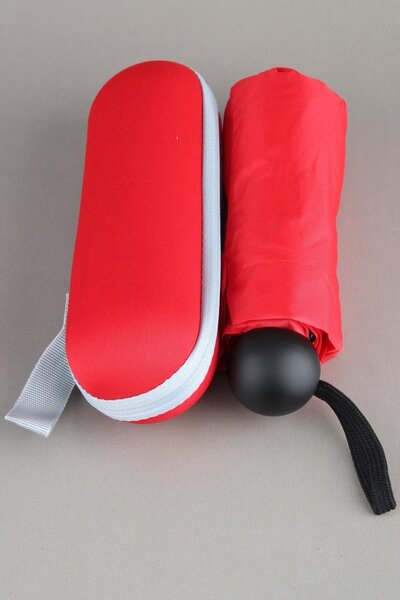 Herşey Nota Kırmızı Mini Kapsül Şemsiye | Rüzgar Korumalı 8 Fiber Telli, Ferm...