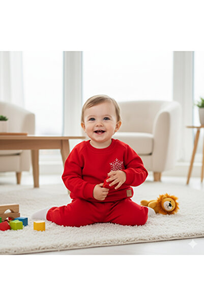 Asyaden Baby Baby Girl Girl Child Baby Boy Boy Child 2/5 Years Old Snowflake Printed New Year 2-Piece Bottom Top Set