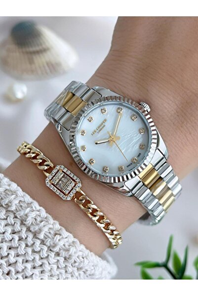 Lee Cooper Women's Wristwatch with Steel Strap 3 Atm Water Resistant Vs.Blkt.0644