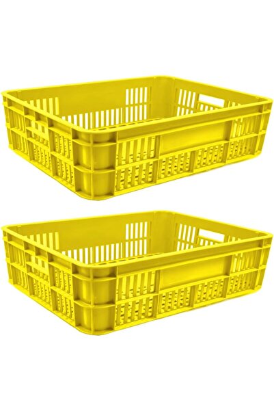 Ethic Solutions 2pcs Bakery Crate BC594517 Stackable Storage Box 590×450×170mm Yellow