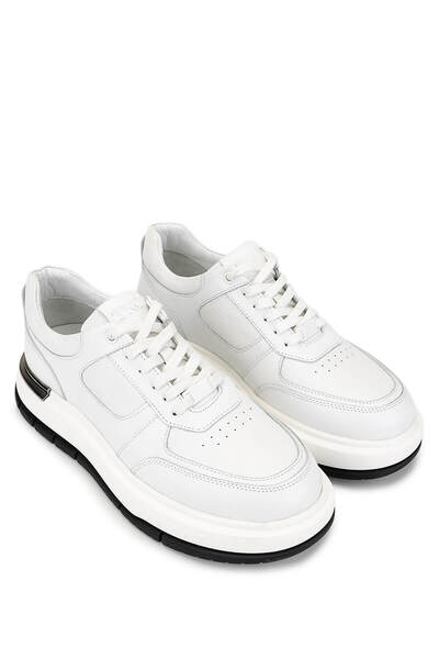Tamer Tanca Men's Genuine Leather White Sneakers & Sports Shoes