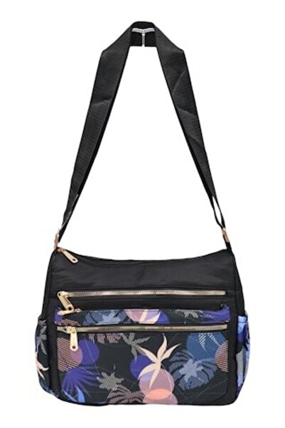 OEM Γυναικεία τσάντα χιαστί, υφασμάτινη, ρυθμιζόμενο λουράκι, R1130 μαύρο5