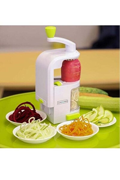 Generic قطاعة الخضار Spiralizer (شفرات دوارة 4 في 1) شديدة التحمل مع كوب شفط قوي