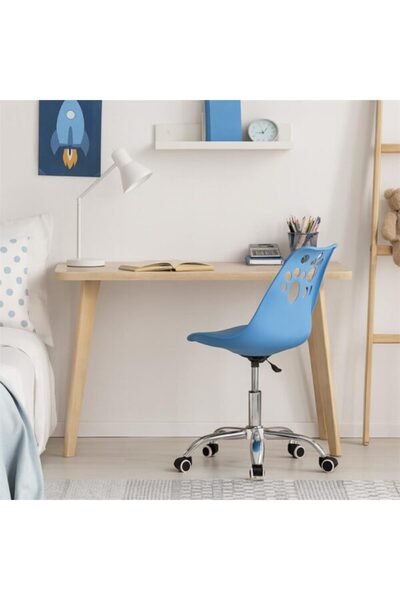 Optim Solution Scaun birou ergonomic, cu sezut din spuma, reglabil pe inaltime, maxim 120 kg, 90x49x48 cm, albastru