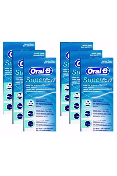 Oral-B Ață dentară pre-tăiată Super Floss Classic, pachet economic 5+1 (6 x 50 buc)