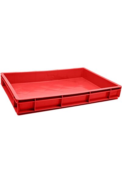 Ethic Solutions صندوق بلاستيكي لتقديم الطعام، 600×400×80 مم، 34 لترًا، أحمر شديد التحمل