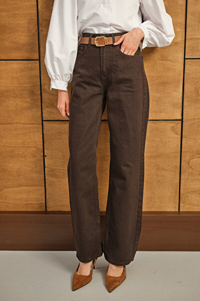 LOCCO Women's Pipe Piece Jeans Brown