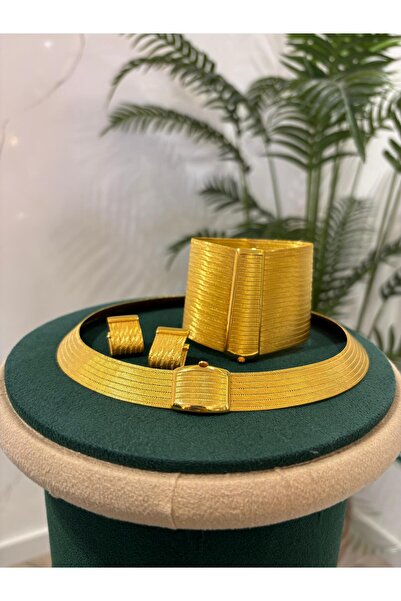 bestmysilver 925 Ayar Gümüş 21 Sıra Hasır Bileklik 7 Sıra Hasır Gerdanlık ve 7 Sıra Katlamalı Küpe Set