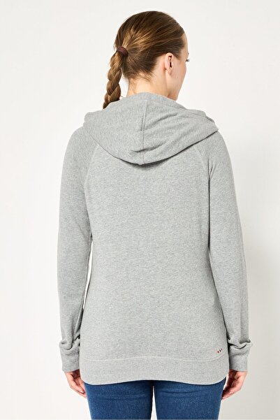 Napapijri Women Regular Fit Long Sleeve Brand Logo Hoodie, Heather Grey