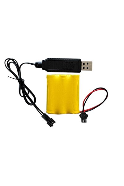 TAYFUN 3.6 volt AA 800 mah şarjlı oyuncak bataryası ve şarj aleti-3 Pilli