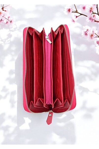 HASSION - Women's genuine leather wallet B02 plum red