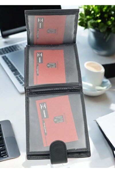 HASSION Men's wallet, genuine leather, model 7137, black