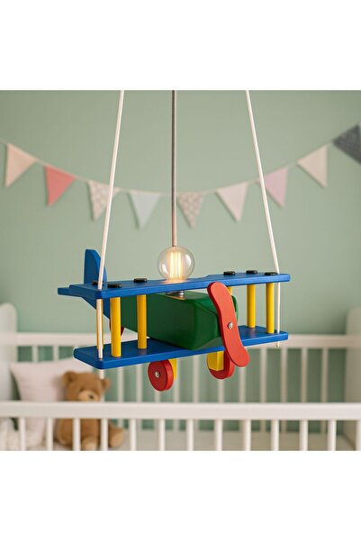 Tahtart Çocuk Odası Ahşap Uçak Avize