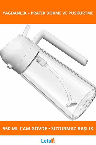 Letsii Double Function Leakproof Glass Oil Pot 550 ml