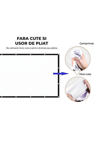 Elindor ® Portable Projector Screen, 120 Inch, 4K Projection Screen, Foldable, Black