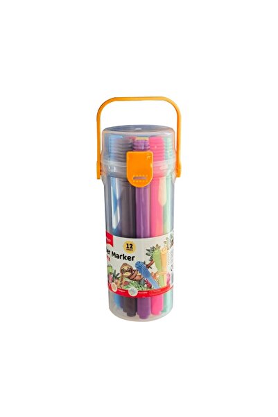 KEYROAD Markere colorate conectabile Capfix KR971996, 12 culori, triunghiulare, tub de plastic