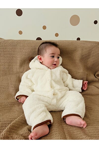 DİVİSTA Unisex Baby Plush Ear Jumpsuit