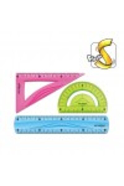 KEYROAD Geometry Set KR970858, 20 cm, PVC, flexible, 3-piece blister