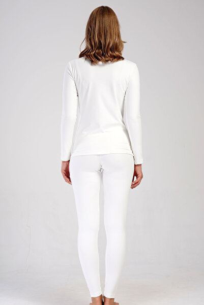 VİENETTA Women's Comfort Cycling O-Neck Long Sleeve Thermal Underwear Set