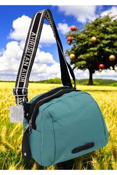 OEM Women's textile crossbody bag, adjustable strap (R1929 Green)