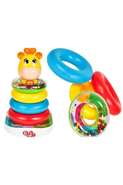 Moni Toys Jucarie Interactiva pentru Bebelusi, Piramida cu Inele, 6 luni+, Mo...