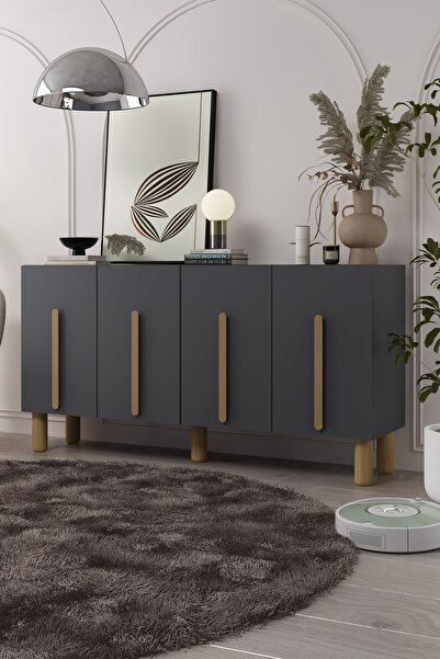 DEMONTE DECOR 8196-1DD KB150 KONSOL, TV ÜNİTESİ ANTRASİT-SAFİRMEŞE