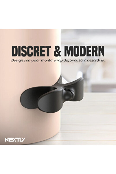 NEXTLY Flexible Cable Organizer, Adhesive Mount, Matte Black, 103x28x30mm