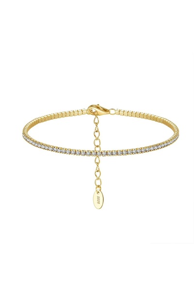 delis 925 silver bracelet for women, JW1746, tennis model, gold plated