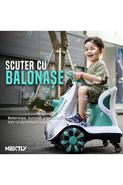 NEXTLY Kids' 6V Bubble & Music Electric Scooter, Remote Controlled, Ages 3-6, Red