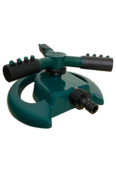 NEXTLY Rotating Garden Sprinkler, 3-Arm Irrigation System, 360° Coverage, ABS Green