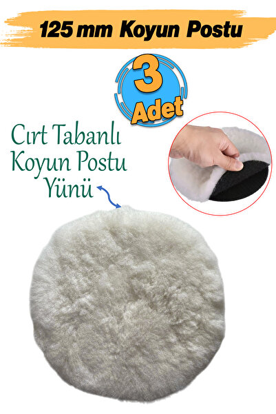 Badem10 ( 3 Adet ) Çap 125 mm Koyun Postu Pedi Pasta Cila Polisaj Süngeri Cır...