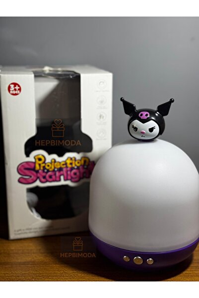 HEPBİMODA Kuromi Projeksiyonlu Gece Lambası Projection Starlight Kuromi Projeksiyon Gece Lambası