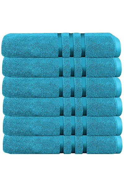 Quasar & Co. Set of 6 bath towels, 100% cotton, 450 g/m2, 70 x 140 cm, turquoise