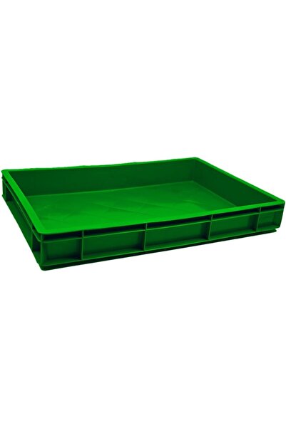 Ethic Solutions Plastic Catering Crate Box 600×400×80mm 34L Heavy Duty Green