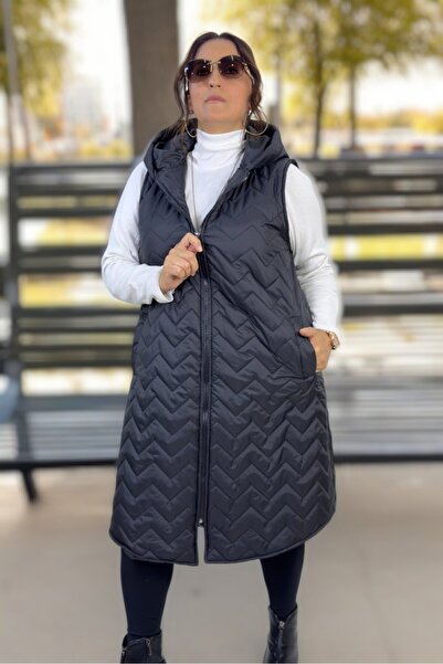 yagmurberen Hooded Pocketed Lined Medium Size Papitone Large Size Inflatable Vest