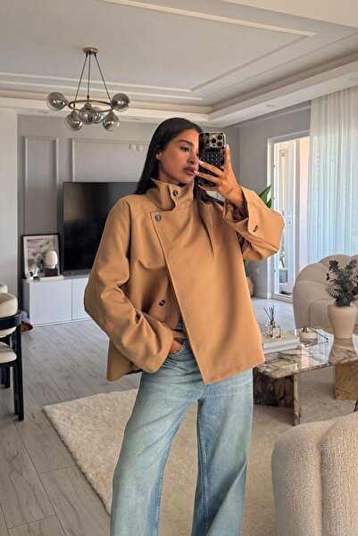 codudem Dik yaka camel marka model trençkot