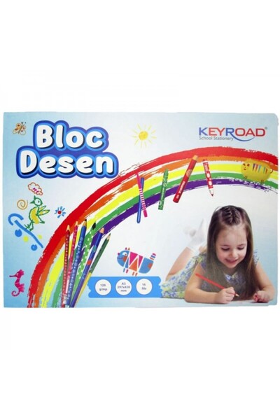 KEYROAD Bloc de desen A3 Keyroad, 16 coli, 120 g/m²