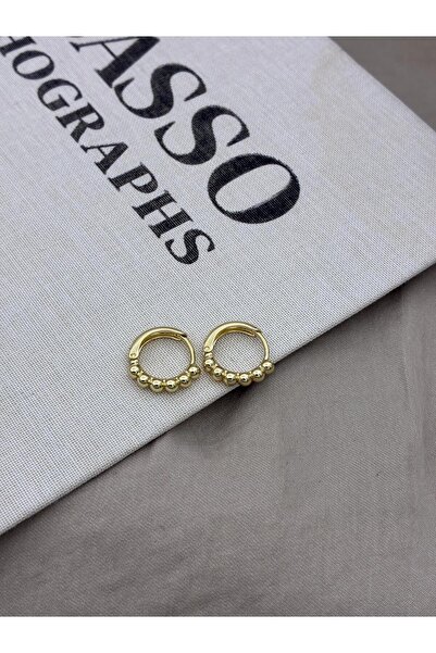 Hedef Bijuteri Xuping Gold Color Mini Ball Stud Hoop Earrings
