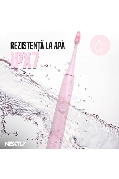 NEXTLY V-806 Sonic MagiBrush - Pink, 3 Modes, 2 Heads, USB, 38,000 OPM, IPX7 Waterproof