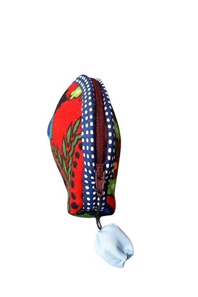 Uretti - Sibel 2453 6921 Handmade Flannel Fabric Blue Ornate Mini Wallet