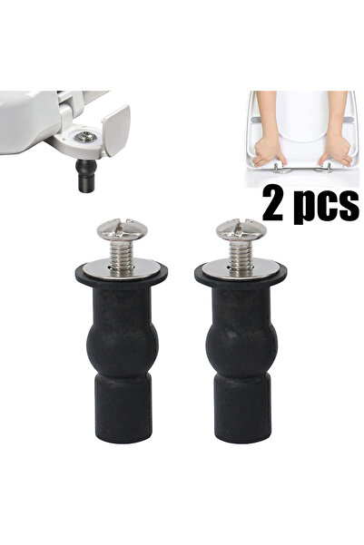 Choice 2 Pack Toilet Seat Screws Hinges Expanding Rubber Top Bottom Load Nuts Fixings WC Blind Hole Bath...