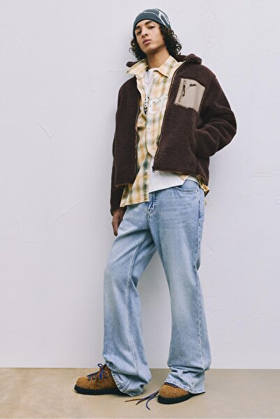 Pull & Bear Combined faux shearling jacket