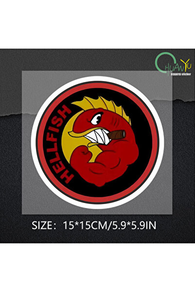 Choice ملصقات وشم سمكة الجحيم الطائرة C136A1 مقاس 15 × 15 سم لسيارة المنزل نا...