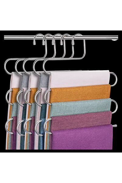 tg tek-iş global 5 Kademeli Krom Pantolon Askısı – Çoklu Katlanabilir Dolap D...