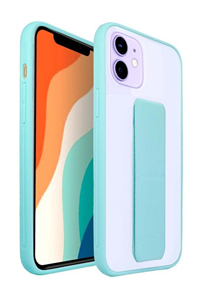 lnkoo Hand Grip With Anti-shock Case Cover For Apple iPhone 12 /12 Pro Mint Green