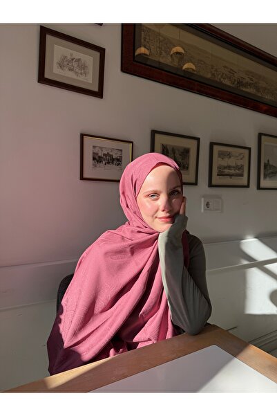 CUOCA LOUNGE Desenli Pembe Jakar Şal