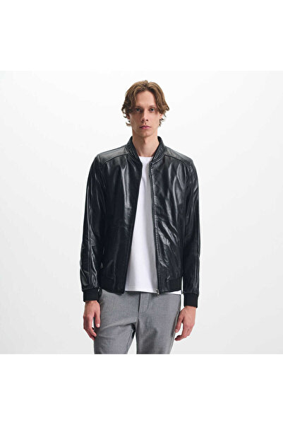 Tergan Siyah Hakiki Deri Erkek Hakiki Deri Mont - E25KDM310609-Q3H