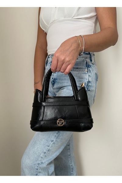 PİNK PEARL Kadın Siyah Renk Mini Boy Askılı Çanta