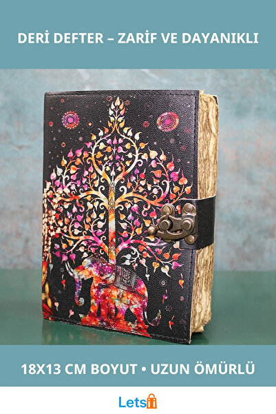 Letsii Elegant Leather Notebook 18X13Cm Durable Writing Tool